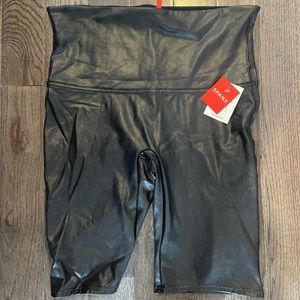 Spanx Leather Biker Shorts